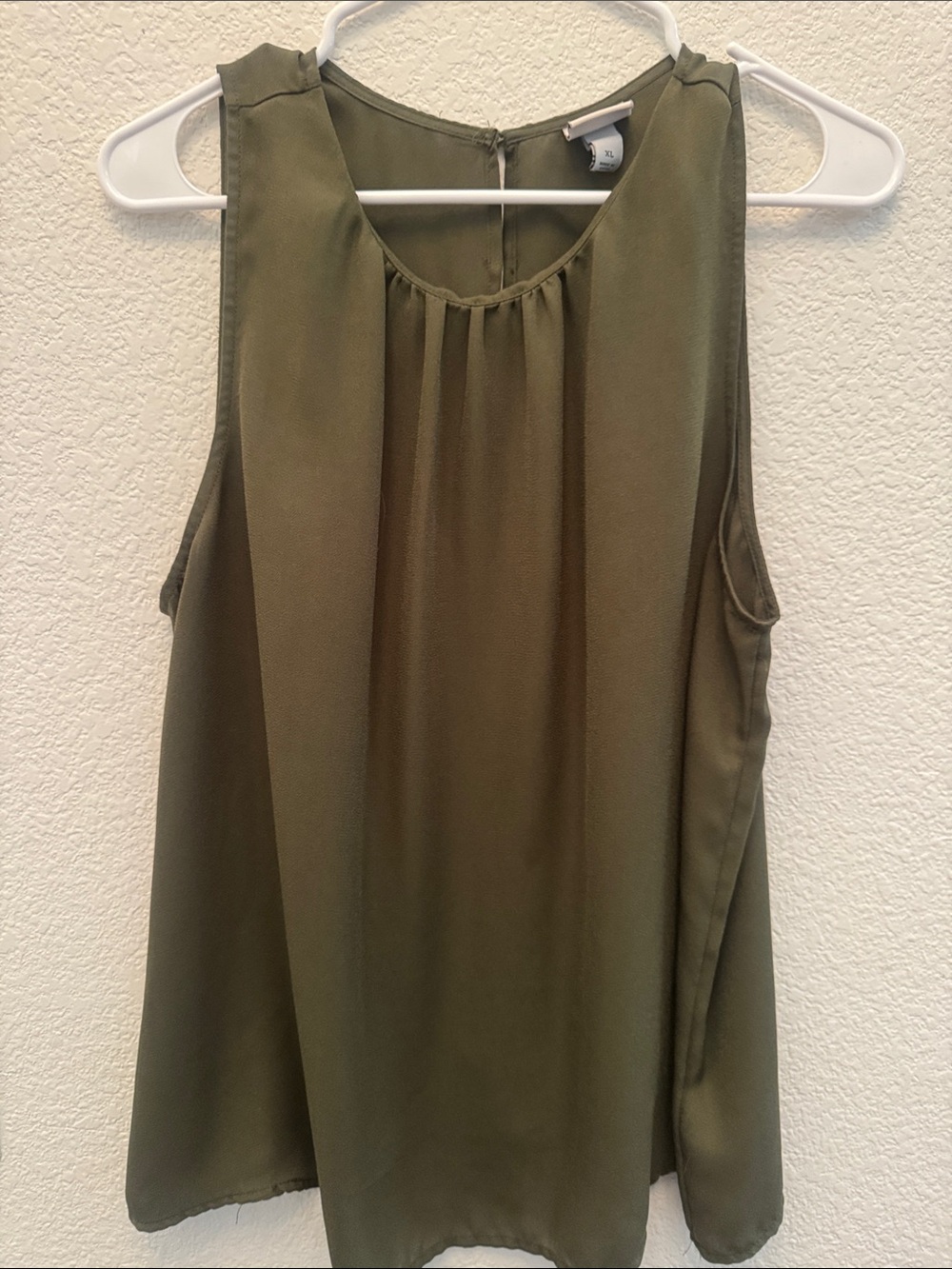 a new day Olive Green Sleeveless Pleat-Front Camisole